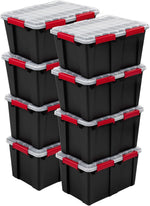 Sterilite Gasket Storage Box with Lids for Home & Office, 13.5 Gal, 8-Pack
