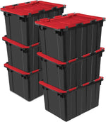 Sterilite Industrial Storage Tote with Lids for Garage, 12 Gallon, 6-Pack