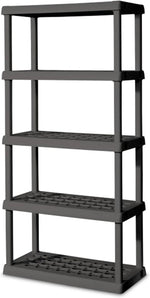 Sterilite 5 Shelf Unit, Heavy-Duty Plastic Utility Storage Rack, 4-Pack