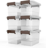 WYT Clear Storage Latch Box, 6 Pack Storage Organizer Bins with Latching Handle and Lids, 3.5 Quart