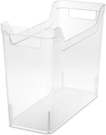 Sterilite Narrow Shelf Bin, Clear Plastic Open Top Storage Basket, 12-Pack