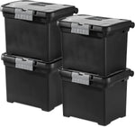 Sterilite Portable File Box, Letter File Storage Bin with Handle, 4 Pack