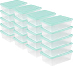 Sterilite Storage Box, Clear Snap Lid Tote, Mindful Mint, 12 Qt, 36-Pack