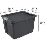 Sterilite 12 Pack 20 Gallon Latch Tote, Stackable Plastic Storage Bin Container, Gray/Green