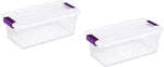 Sterilite 6 Quart ClearView LatchTM with Sweet Plum Handles, Pack Of 2 Containers