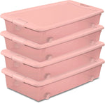 Sterilite Wheeled Latching Box w/Lids for Home & Office, 56 Quart, 4-Pack