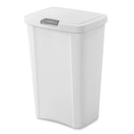 Sterilite TouchTop Plastic Wastebasket, 13 Gallon, White, 8-Pack