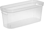 Sterilite Narrow Shelf Bin, Clear Plastic Open Top Storage Basket, 24-Pack