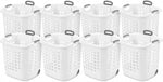 Sterilite 8 Pack Ultra Wheeled Laundry Basket, 1.75 Bushel Hamper, White
