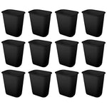 Sterilite Rectangular Wastebasket 9 Gallon, Black, 12 Pack