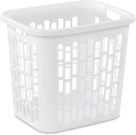 Sterilite Easy Carry Laundry Hamper, Ventilation Holes and Handles to Carry Clothes Between The Laundry Room and Bedroom, Plastic, White, 4-Pack