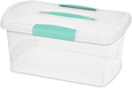 Sterilite Medium Nesting ShowOffs, Clear Plastic Latch Lid Bin, 18-Pack