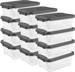 Sterilite Modular Stacker Box with Latching Lid, 16 Quart, 12-Pack