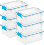 Sterilite Gasket Storage Box with Lids for Home & Office, 12 Quart, 6-Pack