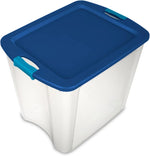 Sterilite 26 Gallon Latch & Carry Storage w/Grip Handles, Clear, 6 Pack