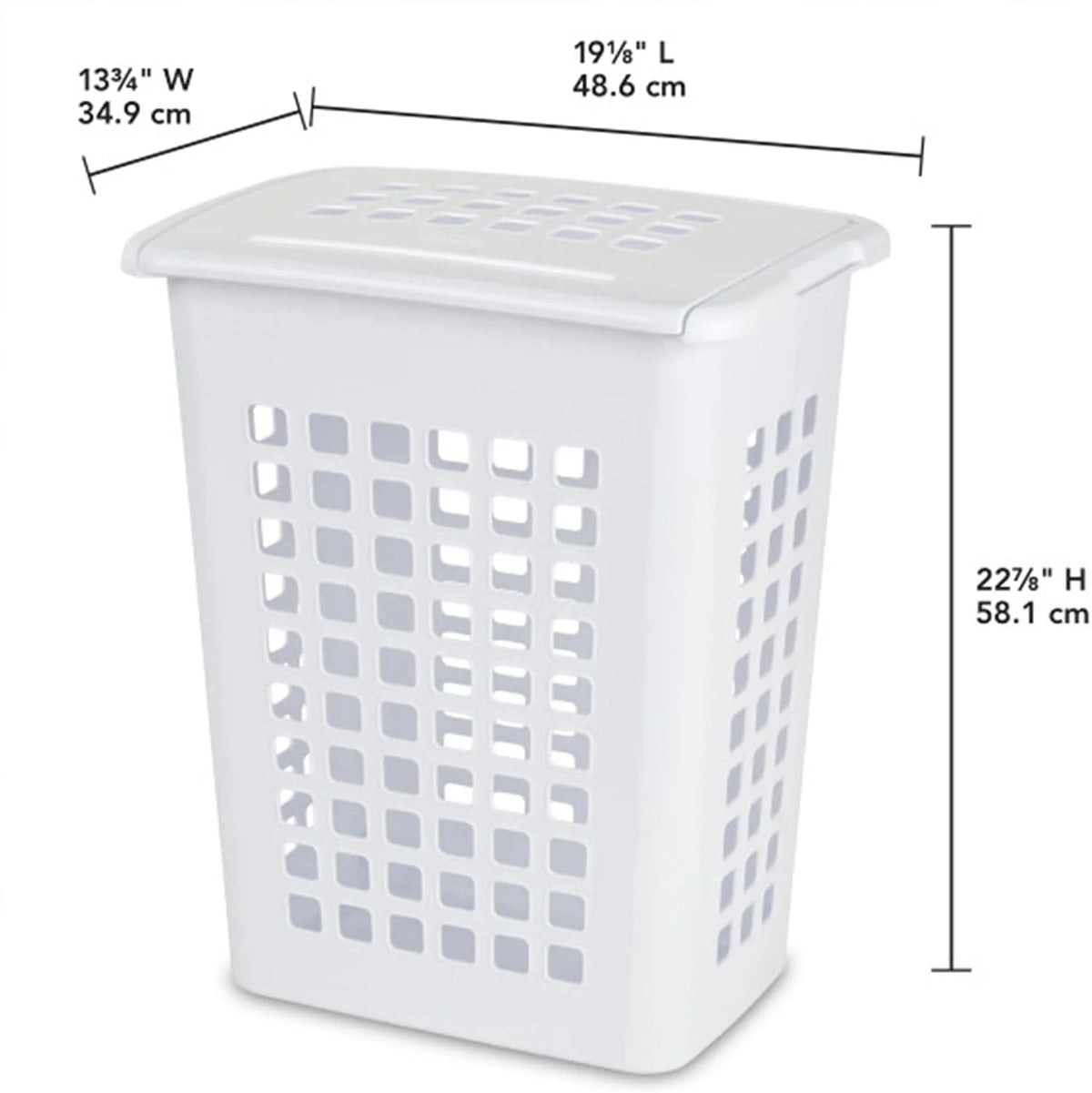 Sterilite LiftTop Laundry Hamper with Lid for Home and Bathroom, 8-Pack