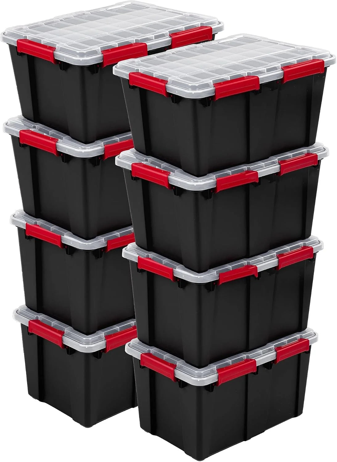 Sterilite Gasket Storage Box with Lids for Home & Office, 13.5 Gal, 8-Pack