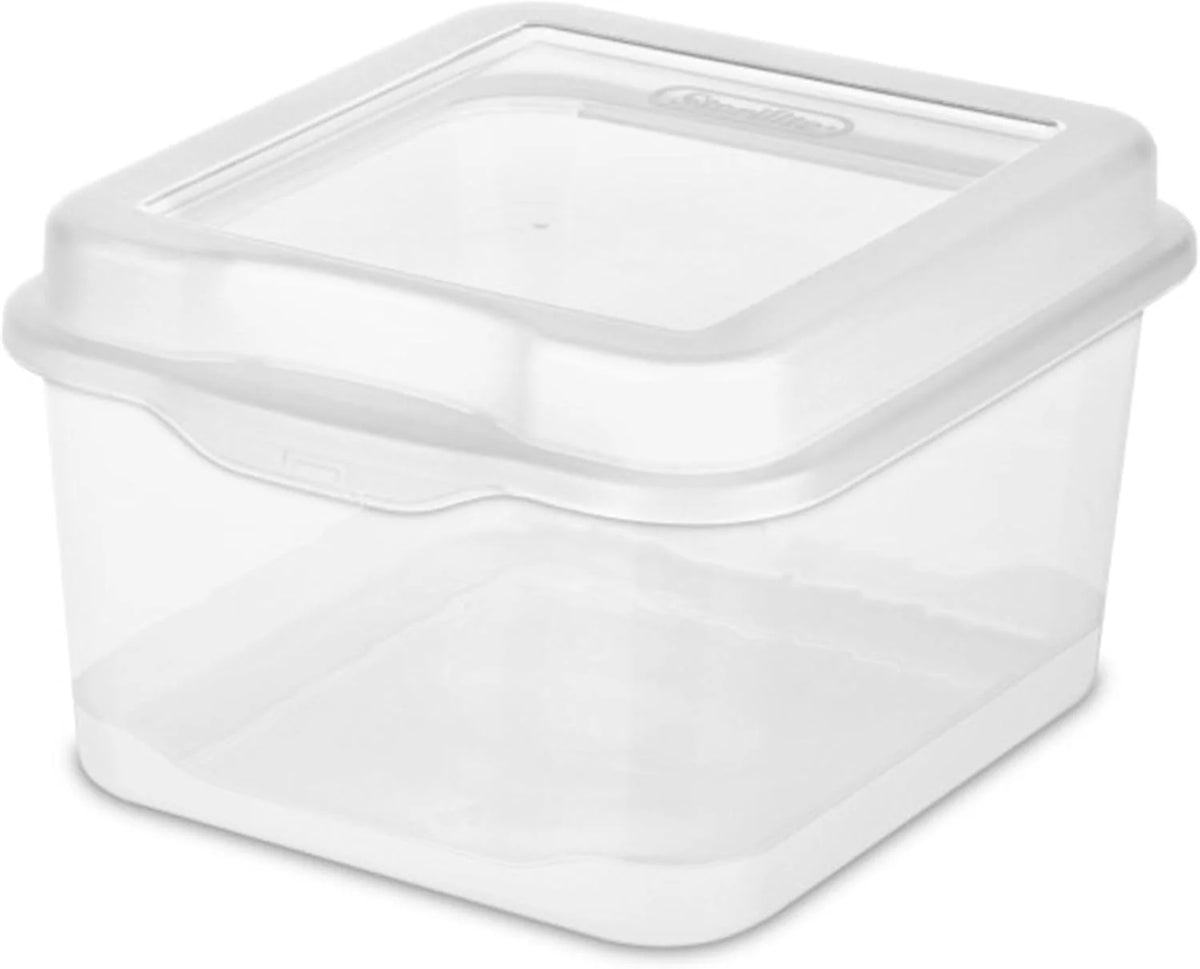 Sterilite Square Small FlipTop, Clear Plastic Storage Box, 48-Pack