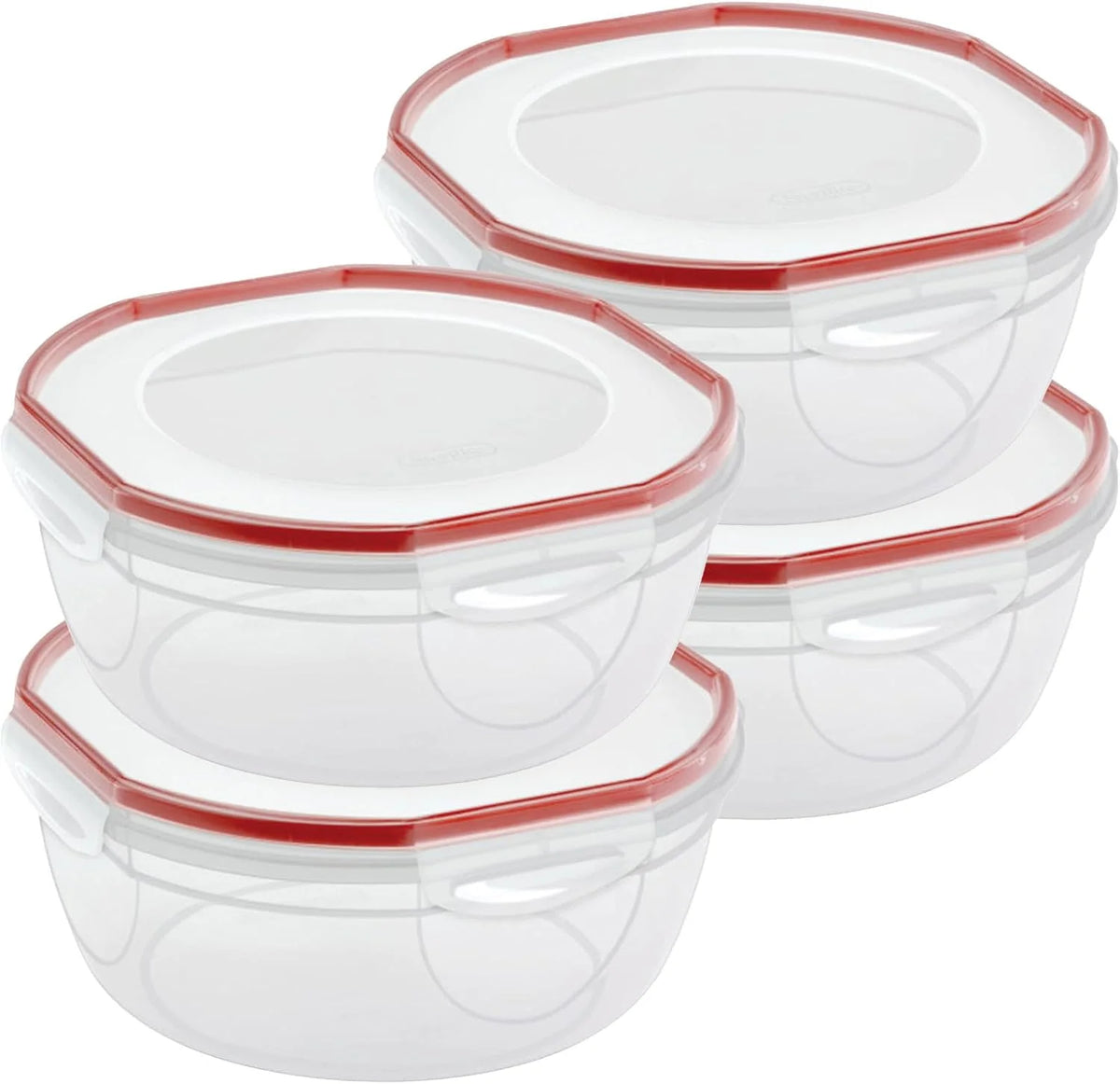 Sterilite Ultra-Seal Bowl, Large Airtight Food Storage, 4.7 Qt, 4-Pack