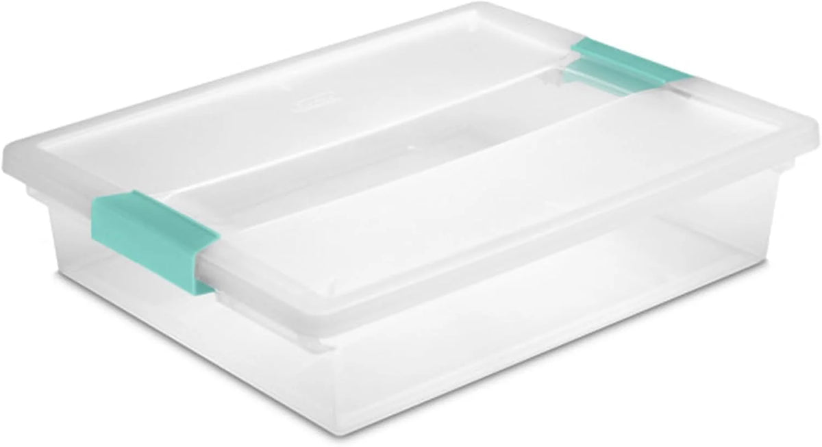 Sterilite Clip Box, Stackable Clear Plastic Bins- Large, 18-Pack