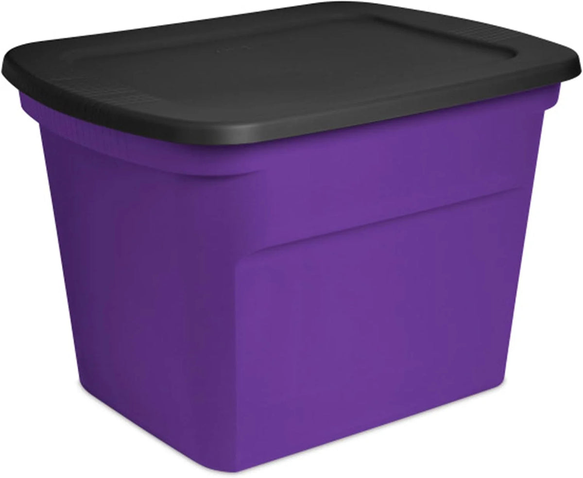 Sterilite Tote, Plastic Storage Bins with Snap Lids, 18 Gallon, 8-Pack