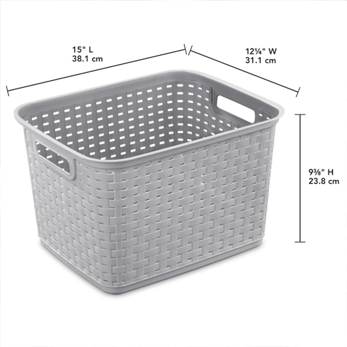 Sterilite Tall Weave Basket Bin for Clothing and Laundry Storage, 12-Pack