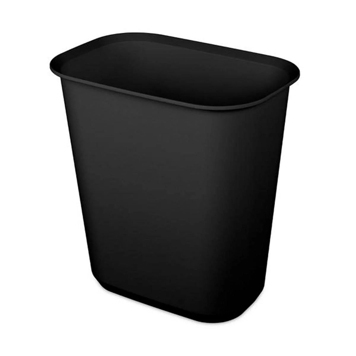 Sterilite Rectangular Wastebasket 5.5 Gallon, Black, 18-Pack