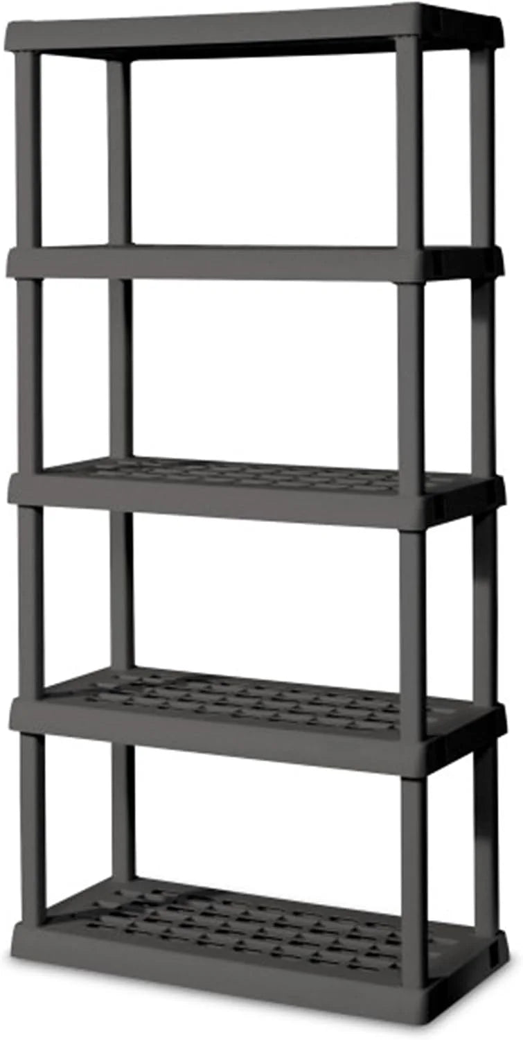 Sterilite 5 Shelf Unit, Heavy-Duty Plastic Utility Storage Rack, 4-Pack