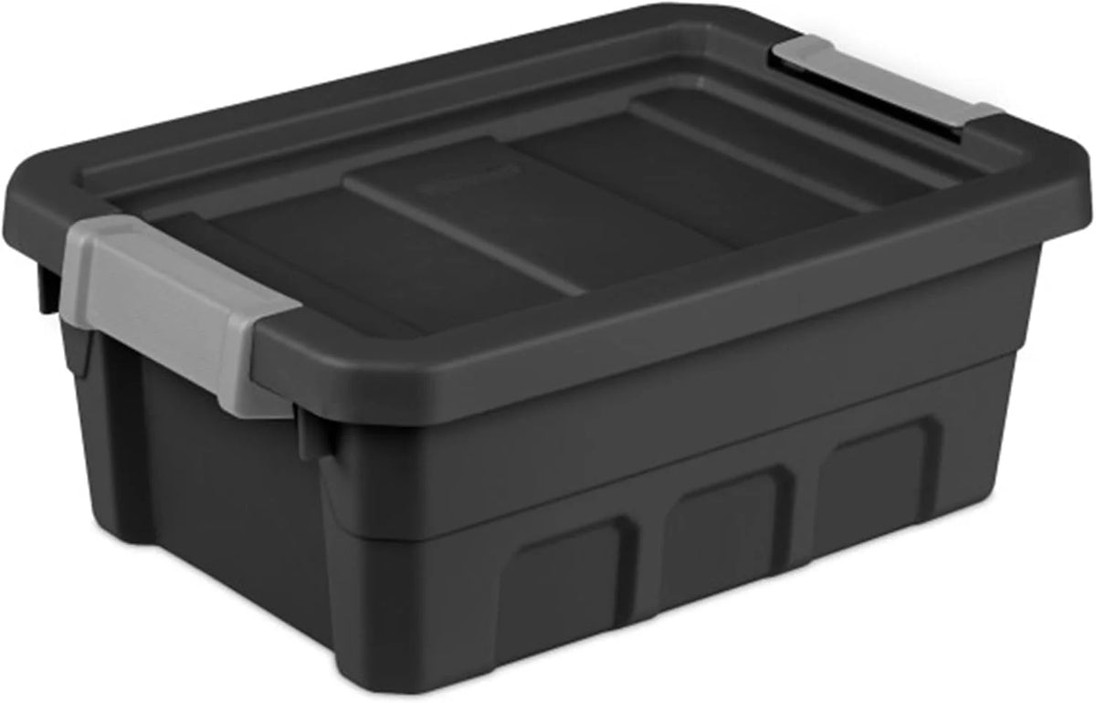 Sterilite Stacker Tote with Latching Lids for Garage, 4 Gallon, 12-Pack