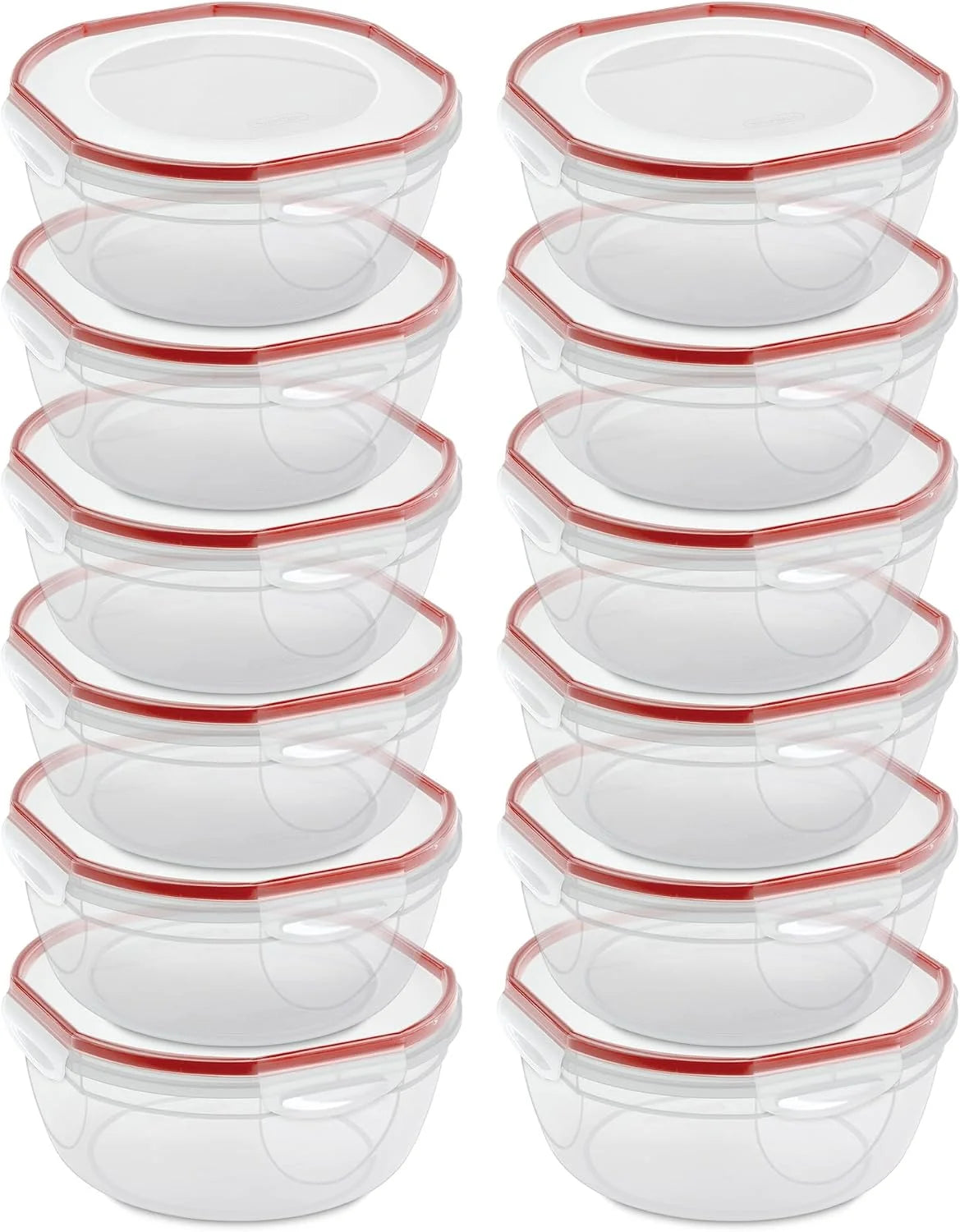 Sterilite Ultra-Seal Bowl, Large Airtight Food Storage, 4.7 Qt, 12-Pack
