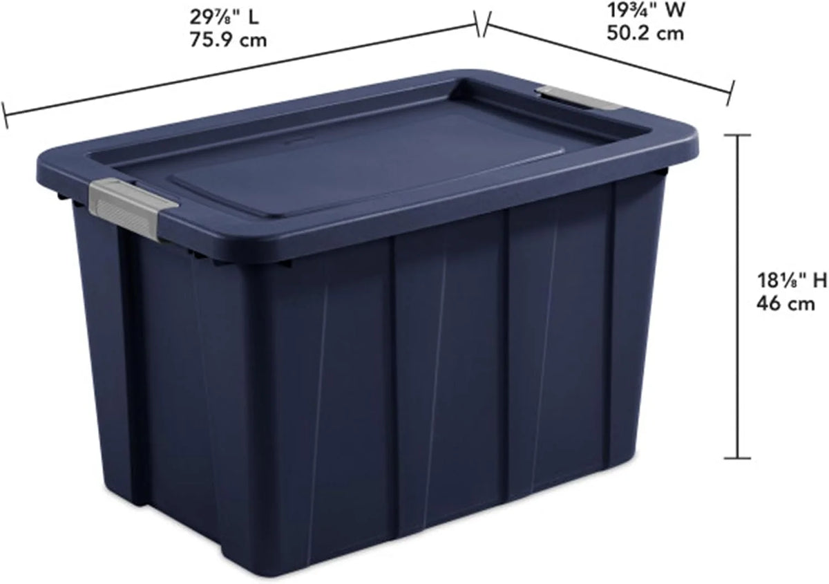Sterilite Latching Tuff1 Tote Containers w/Lids, 30 Gallon, 12-Pack