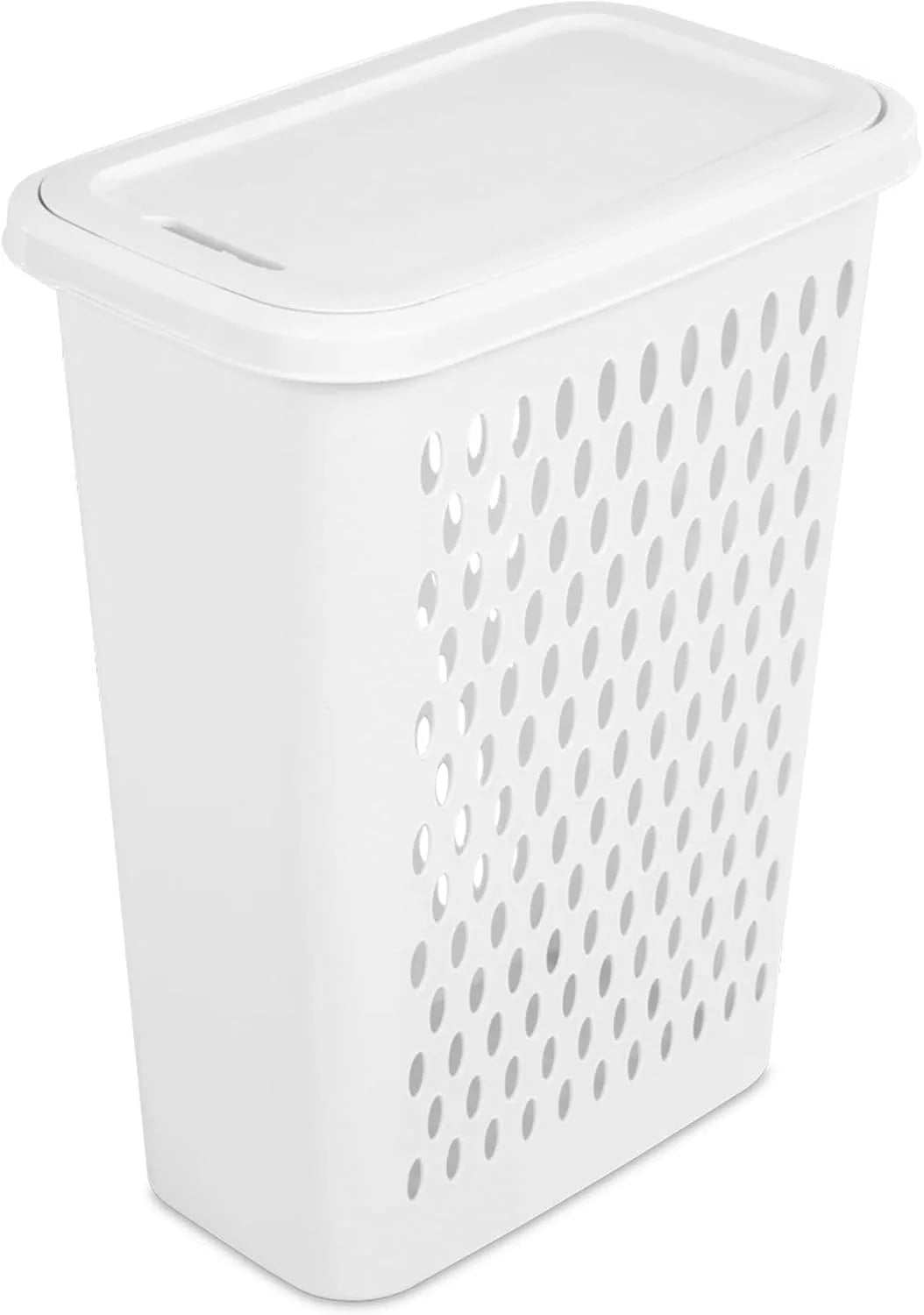 Sterilite 16 Pack Slim Laundry Hamper, 1.75 Bushel Basket with Lid, White