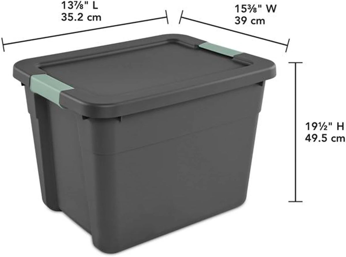 Sterilite Latch Tote Storage with Lids for Home & Office, 12 Gallon,18-Pack