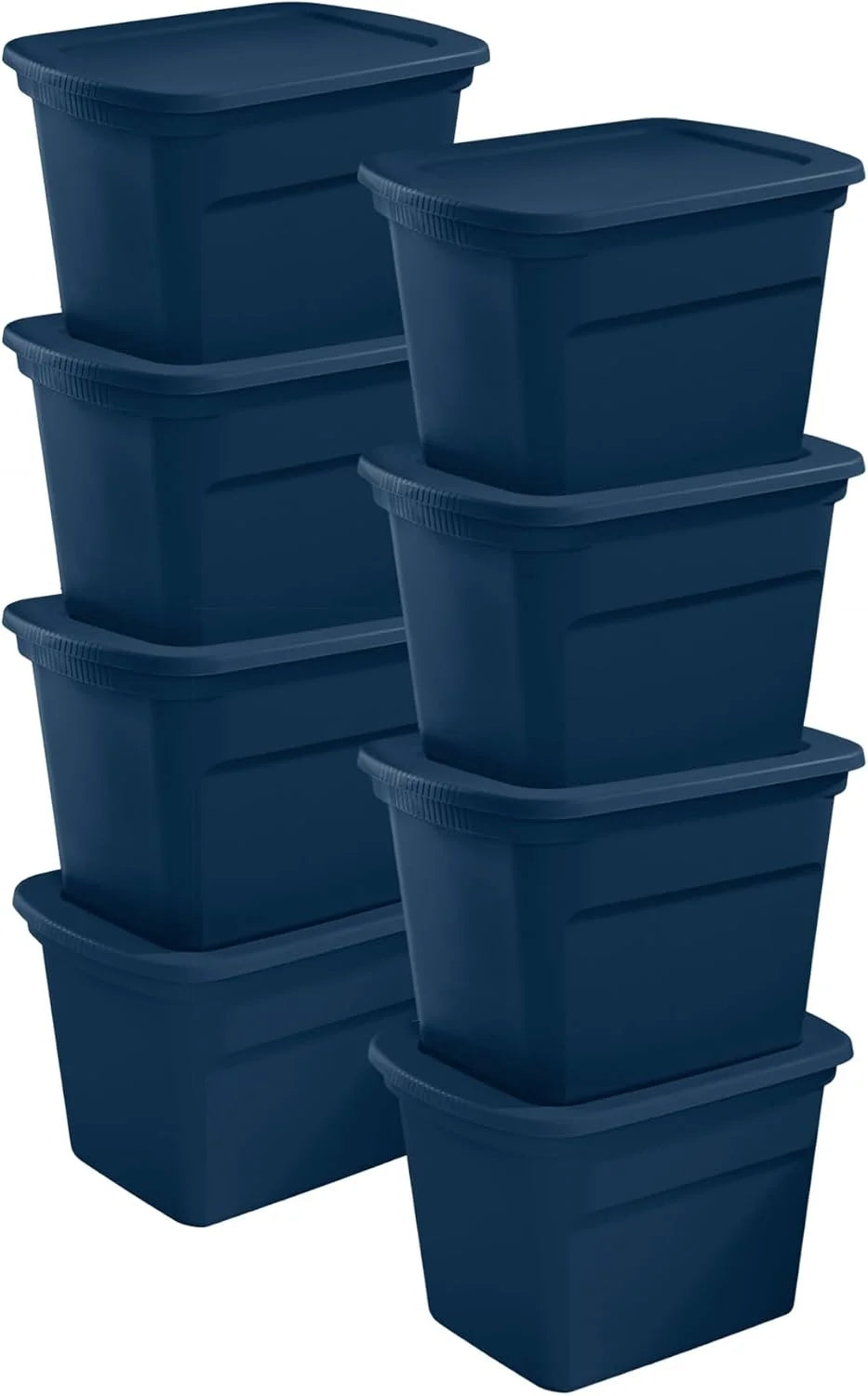 Sterilite Tote, Plastic Storage Bins with Snap Lids, 18 Gallon, 8-Pack