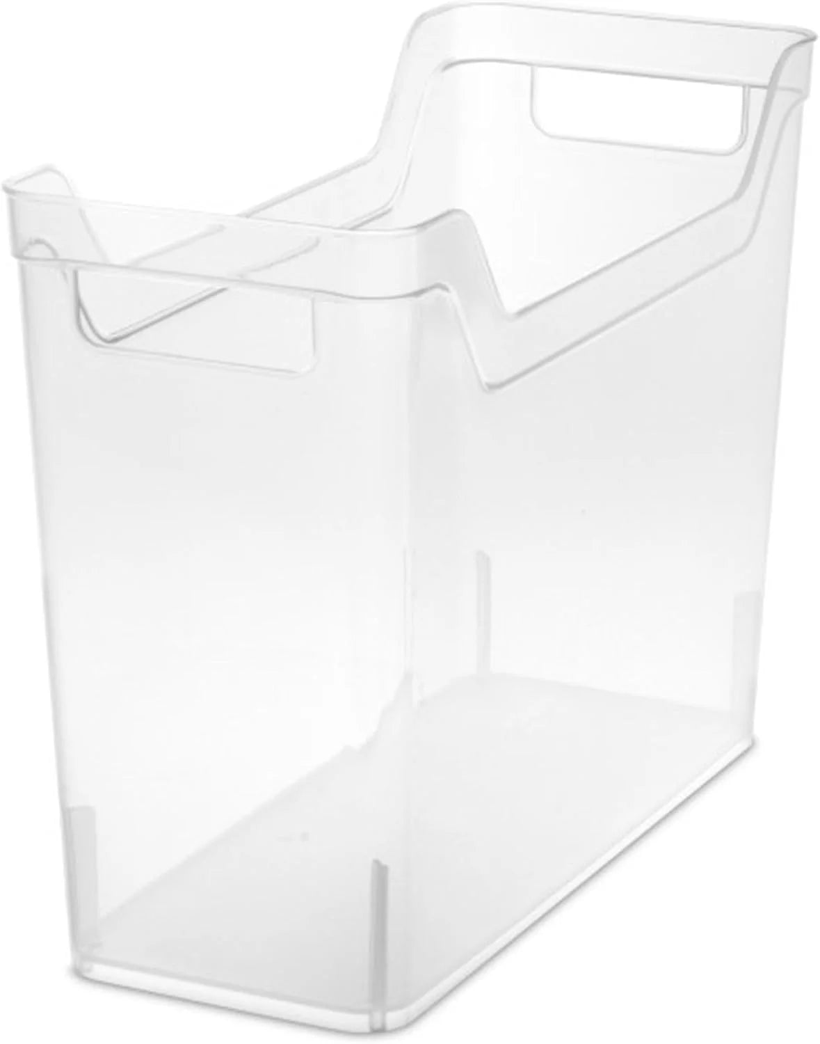 Sterilite Narrow Shelf Bin, Clear Plastic Open Top Storage Basket, 12-Pack