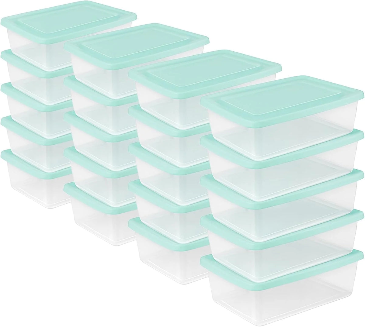 Sterilite Storage Box, Clear Snap Lid Tote, Mindful Mint, 12 Qt, 36-Pack