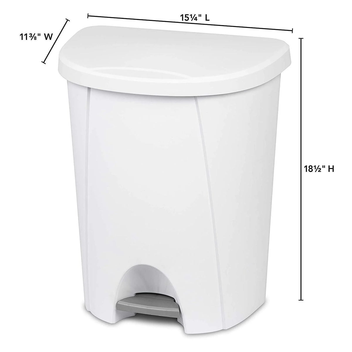 Sterilite 12 Pack 6.6 Gallon StepOn Wastebasket Hands Free Trash Can, Black