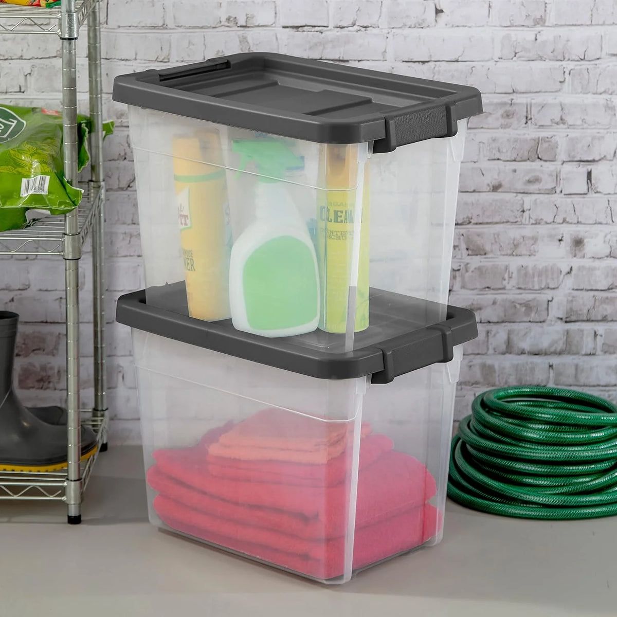 Sterilite Box Stacker Modular Clear 30QT 14733V06
