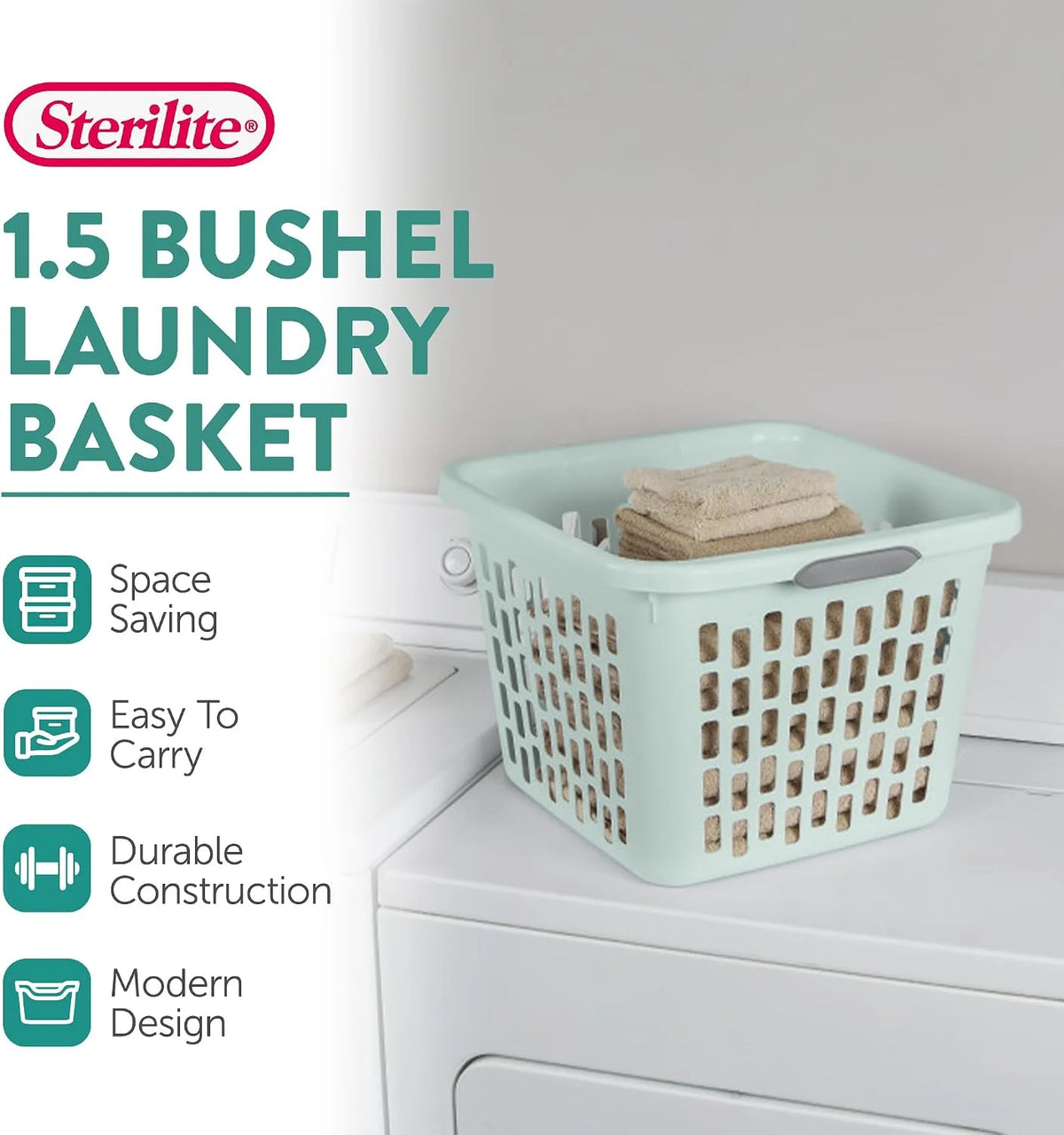 Sterilite Laundry Basket, Plastic Clothes Hamper, 24 Pack