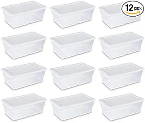STERILITE Storage Box 13.5" X 8.3" X 4.8", 6 Qt. Clear - Pack of 12