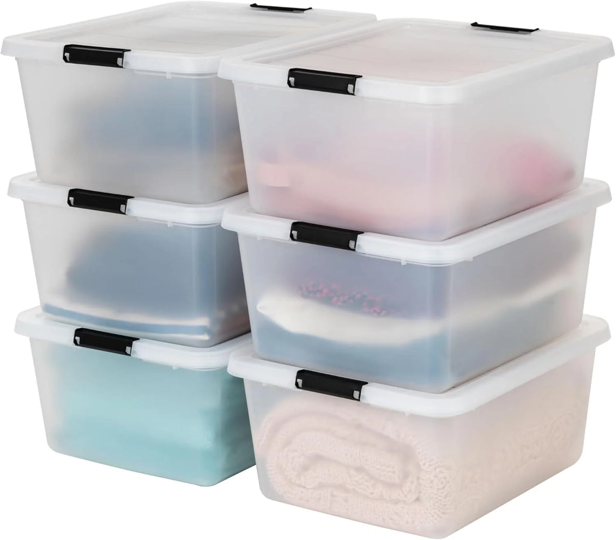 IRIS USA 6-Pack 18 Quart Clip Box with Latching Lid