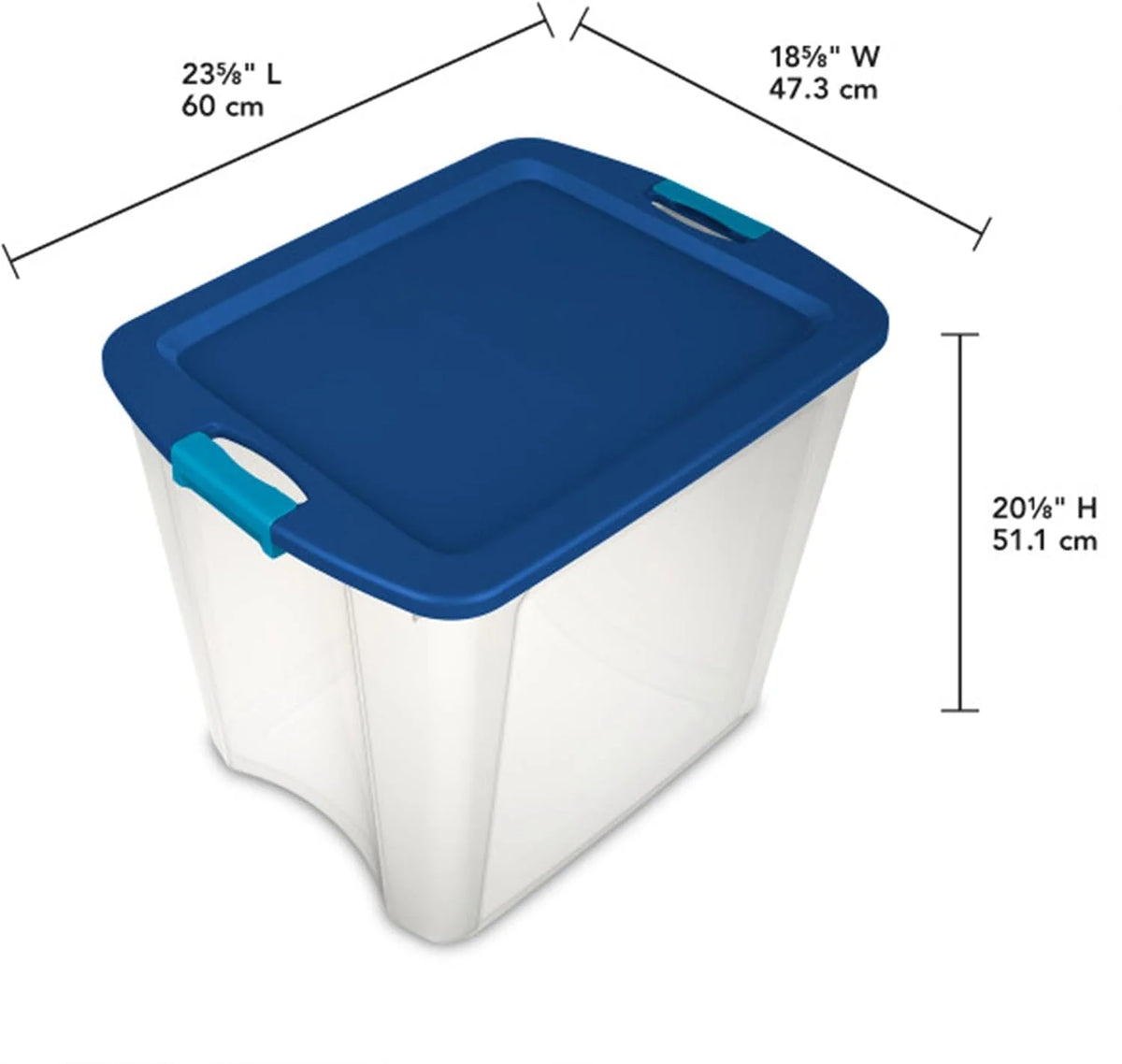 Sterilite 26 Gallon Latch & Carry Storage w/Grip Handles, Clear, 6 Pack
