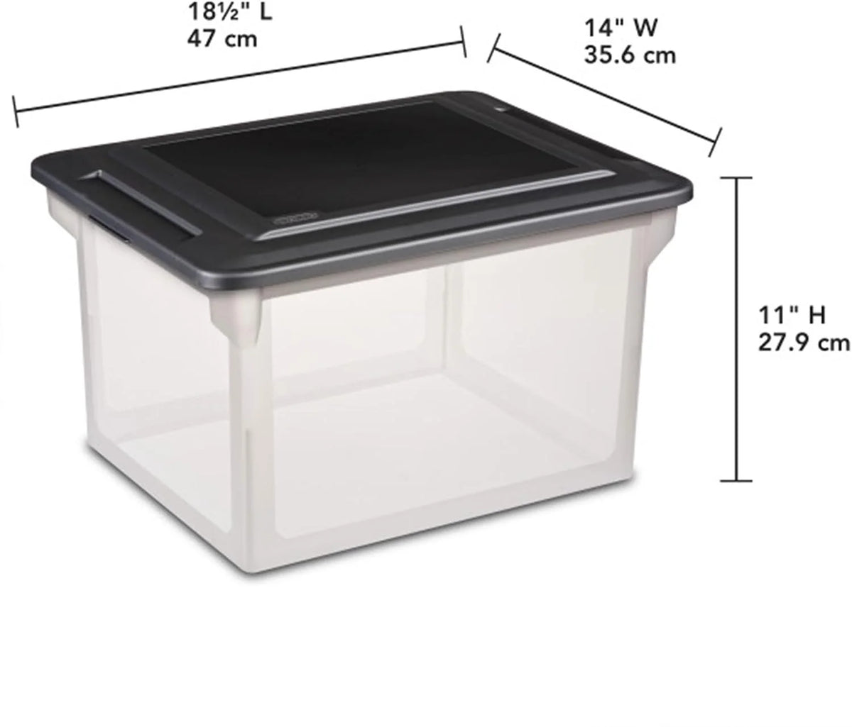 Sterilite File Box Tote with Lids for Letter and Legal Folders, 8-Pack