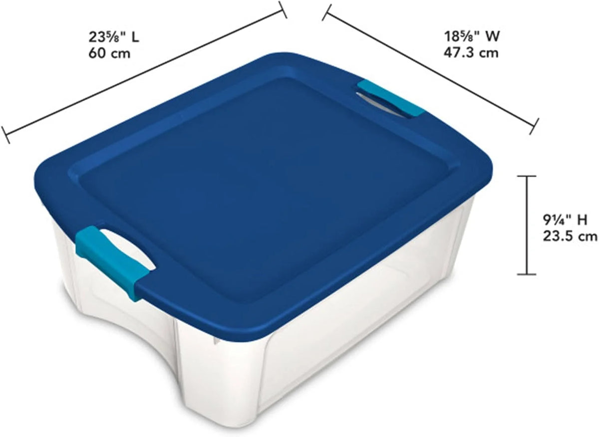 Sterilite Latch and Carry, Plastic Storage Bins w/Lids, 12 Gallon, 12-Pack