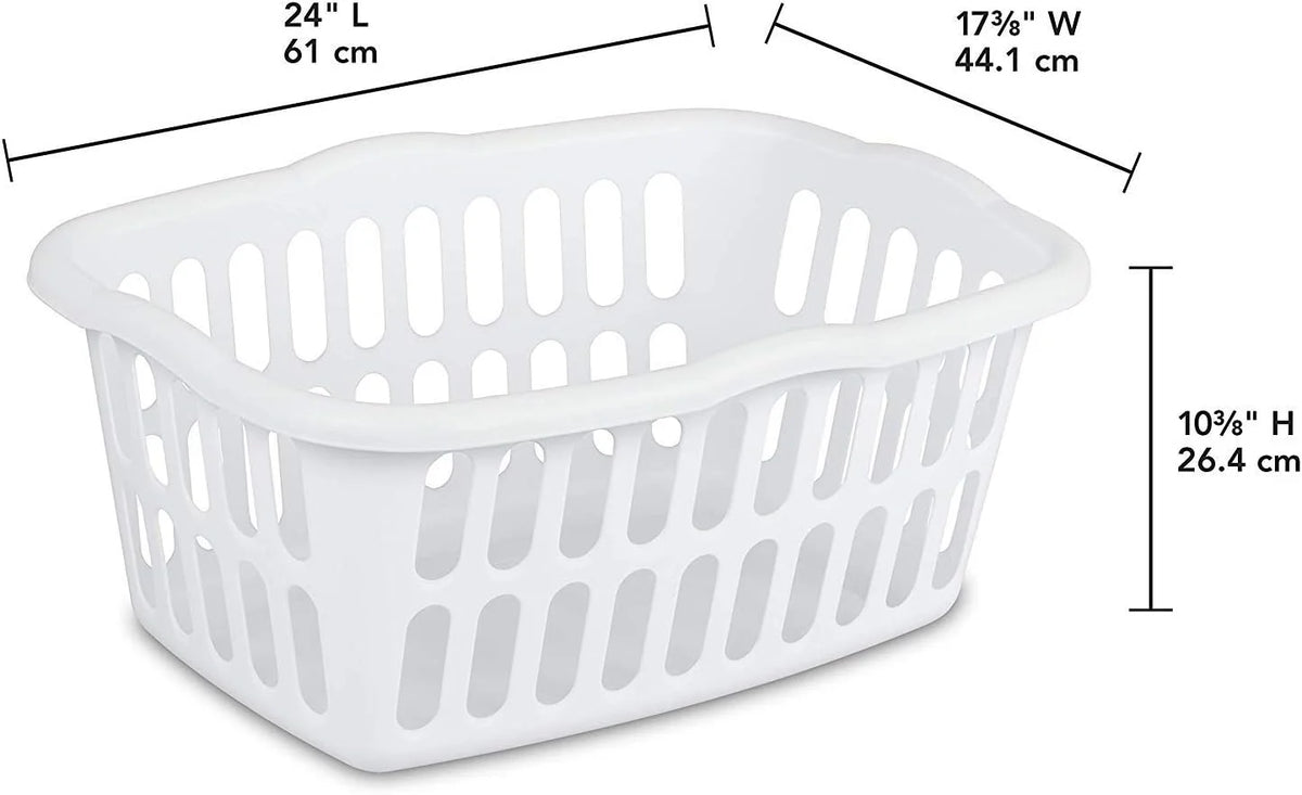 Sterilite Rectangular Laundry Basket, White