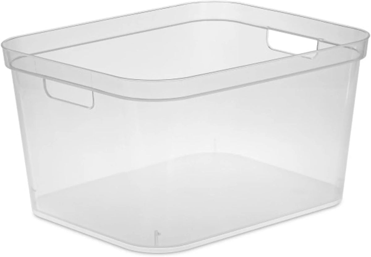 Sterilite Tall Storage Bin, Clear Plastic Organizing Container, 12-Pack