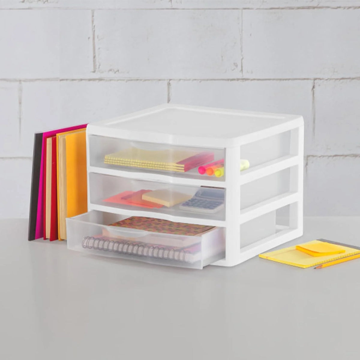 Sterilite Wide 3-Drawer Storage Unit for Bedroom and Dresser, 6-Pack