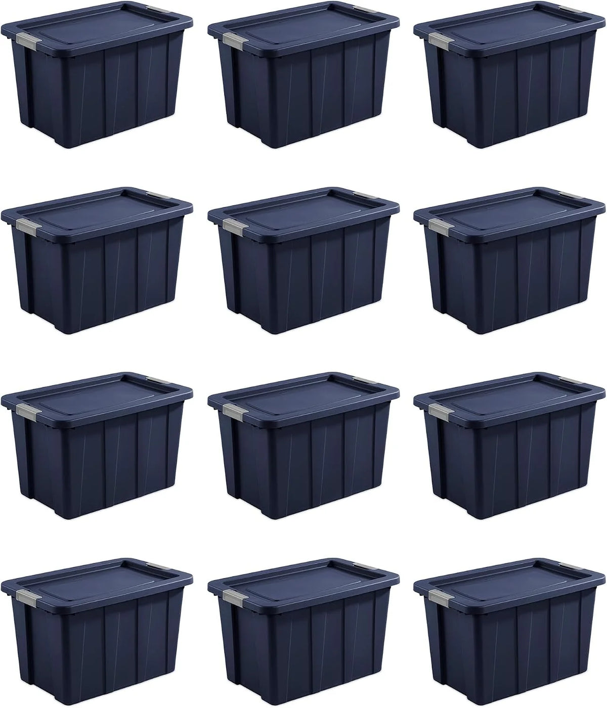 Sterilite Latching Tuff1 Tote Containers w/Lids, 30 Gallon, 12-Pack