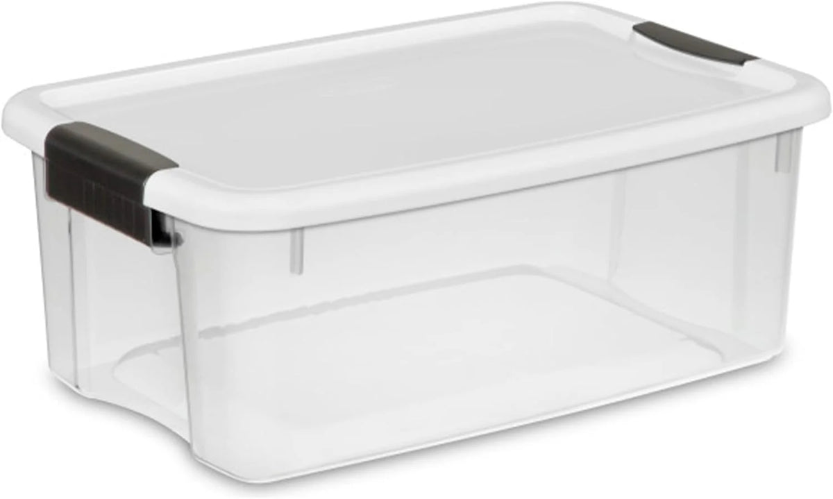 Sterilite Ultra Latch Box with Lids for Home and Office, 18 Quart, 18-Pack