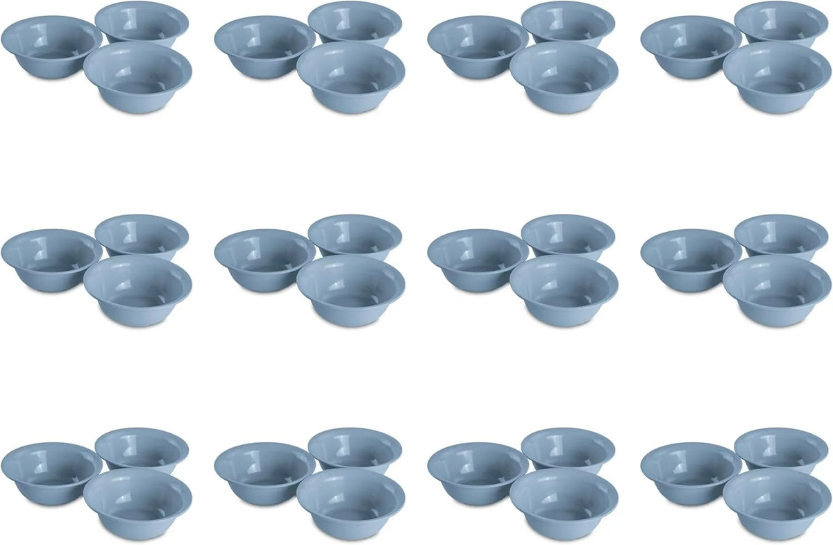 Sterilite Set of Three 20 Ounce Bowls, Prep/Serve, BPA-Free, Blue, 12 Pack